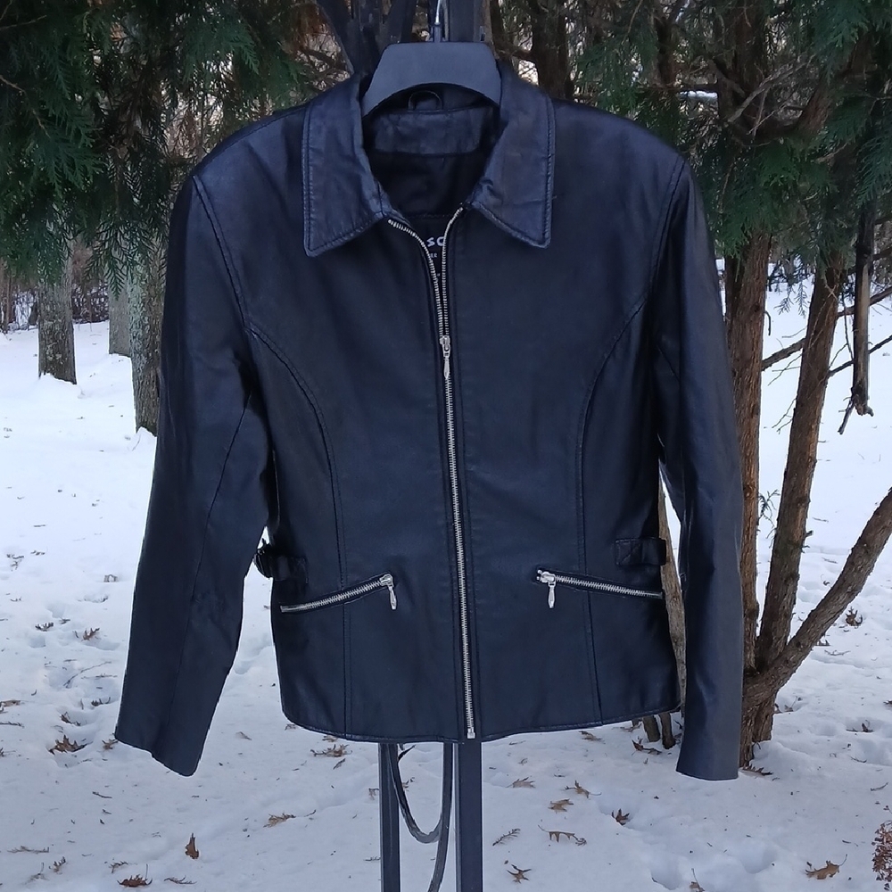 Wilson Women's  Leather Biker Jacket Sz M. BIKERCORE